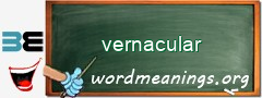 WordMeaning blackboard for vernacular